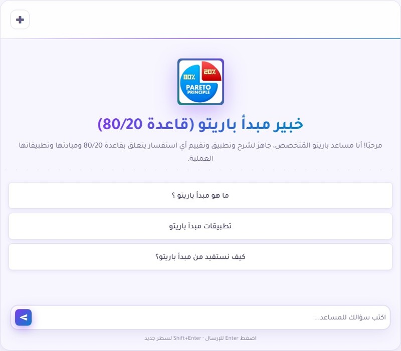 مساعد باريتو الذكي: إتقان قاعدة 80/20 في العمل والحياة